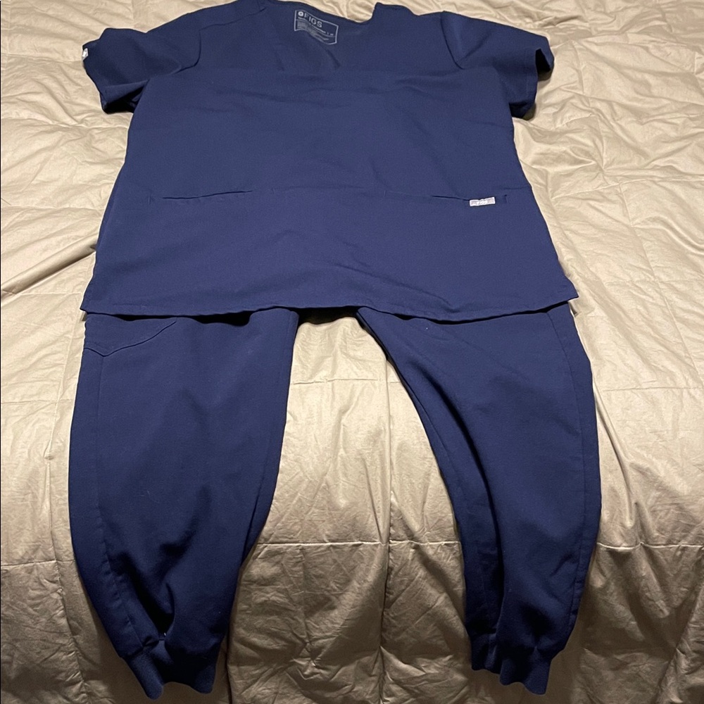 Women’s Navy Blue Figs Scrub Set